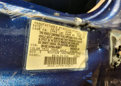 2010 Nissan Versa 1.8 S from USA, damaged, VIN 3N1BC1AP0AL403677